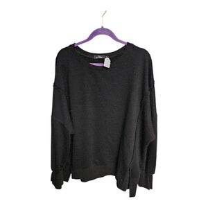 Everyday Relaxed Black Crewneck Sweatshirt